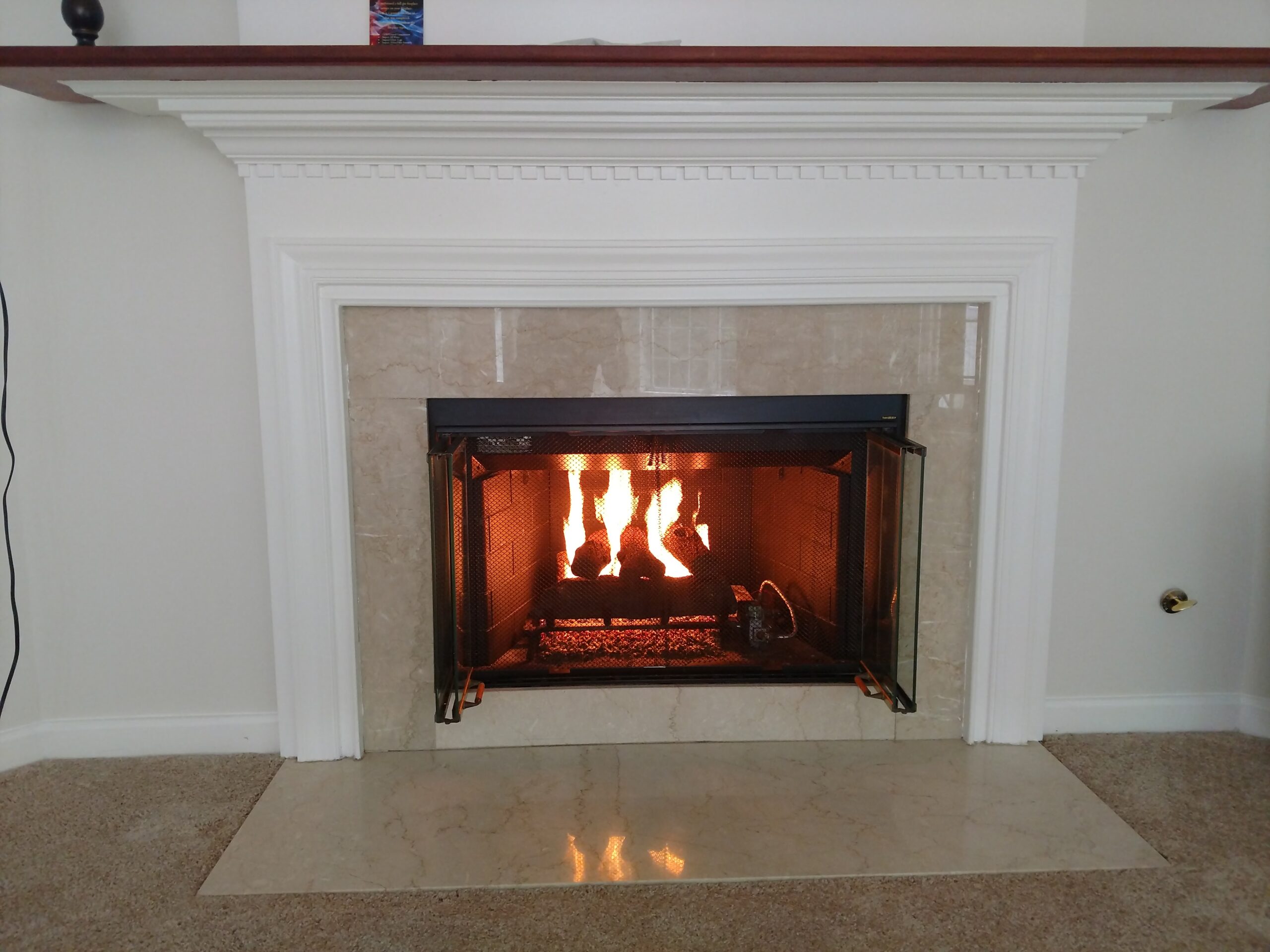 A close-up shot of the Fire pit area