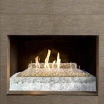 modern fireplace with glass