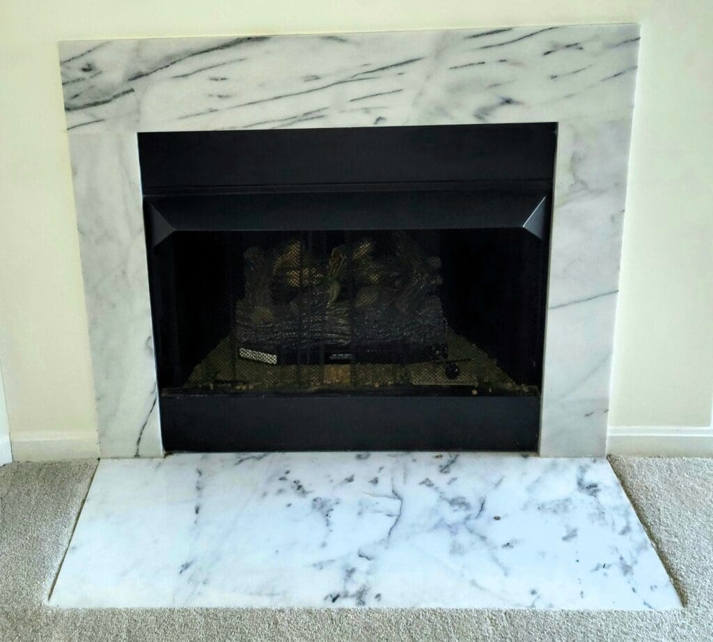 Gas Fire place Before Mammoth with a Martel covering